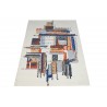 100% wełna gruby dywan z Indii 150x240cm design do salonu kolorowy