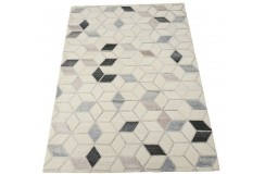 Kolorowy geometryczny designerski dywan do salonu 100% wełniany z Indii 160x230cm