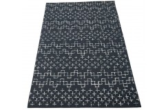 Grafitowy designerski dywan do salonu 100% wełniany z Indii 160x230cm
