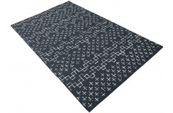 100% wełna gruby dywan z Indii 160x230cm design do salonu grafitowy
