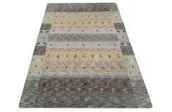 Kolorowy ekskluzywny dywan Gabbeh Loribaft Indie 170x240cm 100% wełniany brązowe tło
