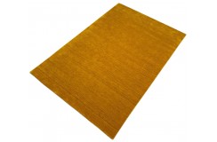 Gładki 100% wełniany dywan Gabbeh Handloom złoty 200x300cm deseń
