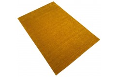 Gładki 100% wełniany dywan Gabbeh Handloom złoty 200x300cm deseń