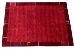 100% wełniany dywan Gabbeh Handloom czerwony 170x240cm geometryczne wzory