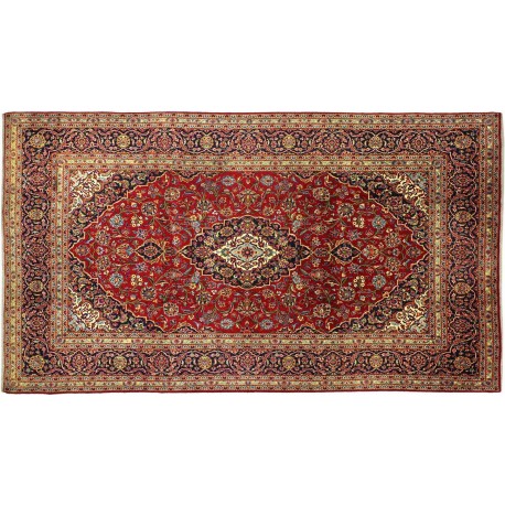 Piękny oryginalny dywan Kashan (Keszan) z Iranu z medalionem wełna 240x370cm perski klasyk