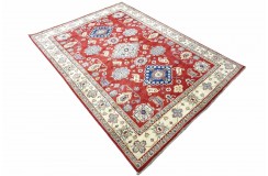 Królewska czerwień dywan Kazak tkany ręcznie przez Nomadów 180x250cm