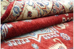 Królewska czerwień dywan Kazak tkany ręcznie przez Nomadów 180x250cm