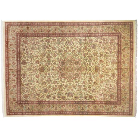 Dywan Ziegler Farahan Isfahan 100% wełna kamienowana ręcznie tkany luksusowy 250x350cm klasyczny beżowy