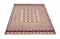 Etniczny kilim szary z Afganistanu dzieło Sumak nomadyczny 150x200cm