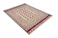 Etniczny kilim szary z Afganistanu dzieło Sumak nomadyczny 150x200cm
