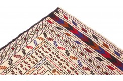 Etniczny kilim szary z Afganistanu dzieło Sumak nomadyczny 150x200cm