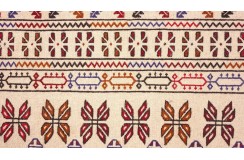 Etniczny kilim szary z Afganistanu dzieło Sumak nomadyczny 150x200cm