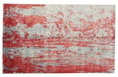 Unikatowy czerwony dywan jedwabny z Indii deseń vintage 170x240cm luksus
