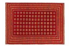 Afgan oryginalny 100% wełniany dywan z Afganistanu 200x300cm ręcznie tkany kilim dwupoziomowy z motywem łopianu