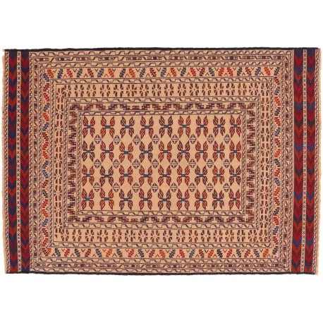 Kolorowy dywan kilim Gol Bardżasta 120x180cm z Afganistanu 100% wełna dwustronny soumak