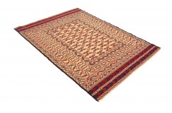 Etniczny kilim szary z Afganistanu dzieło Sumak nomadyczny 120x180cm