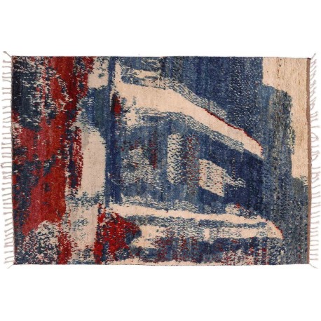 Kolorowy etniczny dywan Berber Beni Ourain z Afganistanu abstrakcyjny do salonu 100% wełniany 160x230cm ręcznie tkany