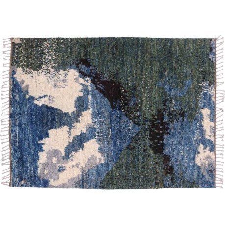 Kolorowy etniczny dywan Berber Beni Ourain z Afganistanu abstrakcyjny do salonu 100% wełniany 140x200cm ręcznie tkany