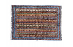 Dywan Ziegler Arijana Shaal 100% wełna kamienowana ręcznie tkany luksusowy 170x230cm kolorowy w pasy