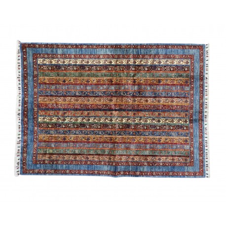 Dywan Ziegler Arijana Shaal 100% wełna kamienowana ręcznie tkany luksusowy 170x230cm kolorowy w pasy