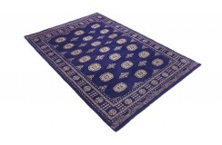 Oryginalny dywan Buchara z Pakistanu 100% wełna 140x200cm niebieski
