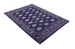 Oryginalny dywan Buchara z Pakistanu 100% wełna 140x200cm niebieski