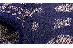 Oryginalny dywan Buchara z Pakistanu 100% wełna 140x200cm niebieski