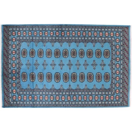 Buchara dywan ręcznie tkany z Pakistanu 100% wełna błękitny ok 140x200cm
