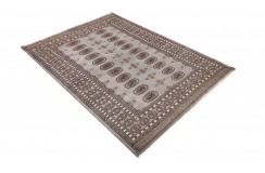 Oryginalny dywan Buchara z Pakistanu 100% wełna 140x200cm szary