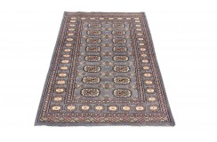 Oryginalny dywan Buchara z Pakistanu 100% wełna 90x160cm szary
