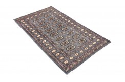 Oryginalny dywan Buchara z Pakistanu 100% wełna 90x160cm szary