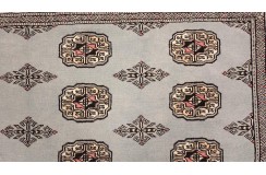 Oryginalny dywan Buchara z Pakistanu 100% wełna 160x230cm szary