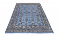 Oryginalny dywan Buchara z Pakistanu 100% wełna 170x230cm niebieski