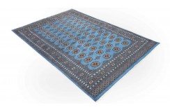 Oryginalny dywan Buchara z Pakistanu 100% wełna 170x230cm niebieski