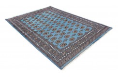 Oryginalny dywan Buchara z Pakistanu 100% wełna 170x230cm niebieski