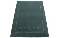 Gładki  dywan Gabbeh Handloom Lori wełna wiskoza zielony 200x300cm