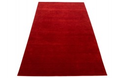 Gładki 100% wełniany dywan Gabbeh Handloom czerwony 200x300cm bez wzorów