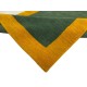 Gładki 100% wełniany dywan Gabbeh Handloom zielony żółty 120x180cm deseń