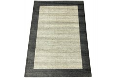 Gładki 100% wełniany dywan Gabbeh Handloom beżowy szary 120x180cm deseń