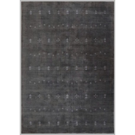 Gładki 100% wełniany dywan Gabbeh Lori Handloom szary 200x300cm etniczne wzory