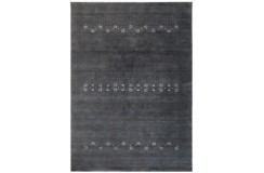 Gładki 100% wełniany dywan Gabbeh Lori Handloom szary 200x300cm etniczne wzory