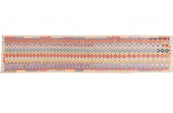 Kolorowy dywan kilim Maimana chodnik ok 80x400cm z Afganistanu 100% wełna dwustronny rustykalny