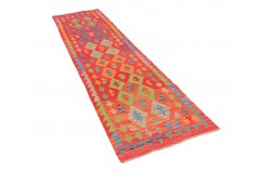 Etniczny kilim kolorowy z Afganistanu dzieło Chobi nomadyczny 80x300cm