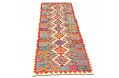 Etniczny kilim kolorowy z Afganistanu dzieło Chobi nomadyczny 80x300cm