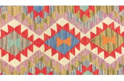 Etniczny kilim kolorowy z Afganistanu dzieło Chobi nomadyczny 80x300cm
