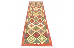 Etniczny kilim kolorowy z Afganistanu dzieło Chobi nomadyczny 80x300cm