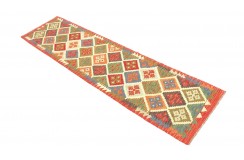 Etniczny kilim kolorowy z Afganistanu dzieło Chobi nomadyczny 80x300cm