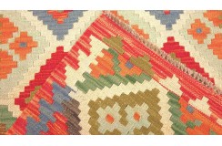 Etniczny kilim kolorowy z Afganistanu dzieło Chobi nomadyczny 80x300cm