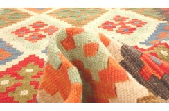 Etniczny kilim kolorowy z Afganistanu dzieło Chobi nomadyczny 80x300cm