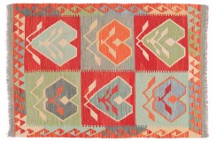 Kolorowy dywan kilim Maimana 100x150cm z Afganistanu 100% wełna dwustronny rustykalny